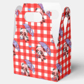 Schattigee rode gingham check ontwerp bedankdoosjes (Geopend)