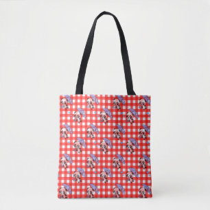 Schattigee rode gingham check ontwerp draagtas