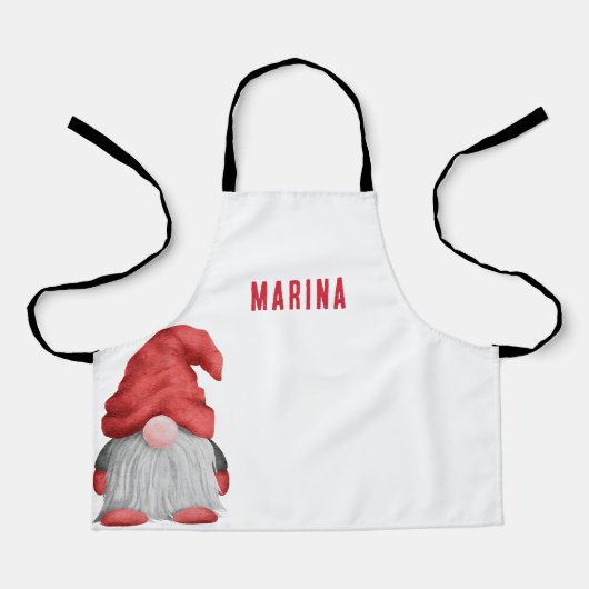 Schattigee Rode Gnoom Illustratie Custom Schort (Voorkant)