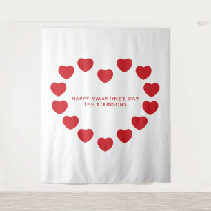 Schattigee rode harten Valentijnsdag party achterg Wandkleed