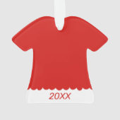 Schattigee rode jurk Ornament voor baby's eerste k (achterkant)