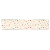 Schattigee rode kersen harten bogen op crème korte tafelloper (Horizontaal)