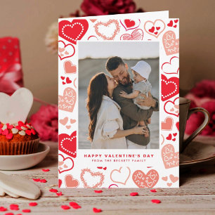 Schattigee rode liefde harten foto Valentijnsdag Feestdagen Kaart