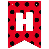 Schattigee rode lieveheersbeestje polka dot bloemb vlaggetjes (Tweede vlag)