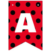 Schattigee rode lieveheersbeestje polka dot bloemb vlaggetjes (Derde vlag)