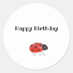 Schattigee rode lieveheersbeestje ronde sticker