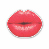 Schattigee rode lippenstift lippen pop kunst sticker (Voorkant)