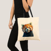Schattigee rode panda Canvas tas olieverfstijl (Voorkant (product))