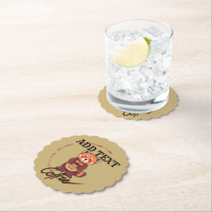 Schattigee rode panda dieren koffie Thee custom Sh Kartonnen Onderzetters