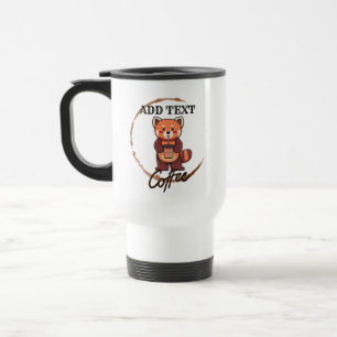 Schattigee rode panda dieren koffie Thee custom Sh Reisbeker