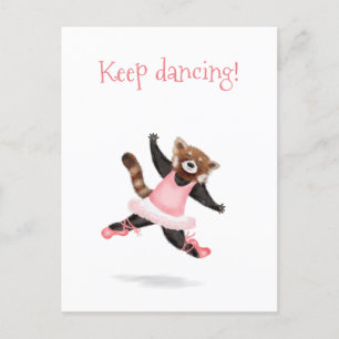 Schattigee rode panda 'Keep Dancing' briefkaart