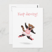 Schattigee rode panda 'Keep Dancing' briefkaart (Voorkant / Achterkant)