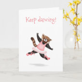 Schattigee rode panda 'Keep Dancing' kaart (Gele Bloem)