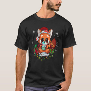 Schattigee rode panda kerstcadeaus Kinder meisjes T-shirt