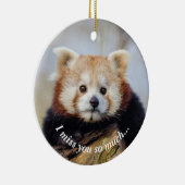 Schattigee rode panda mis je zo erg keramisch ornament (Rechts)