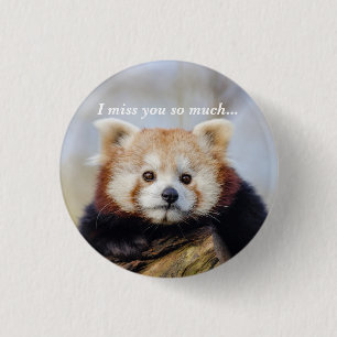 Schattigee rode panda mis je zo erg ronde button 3,2 cm