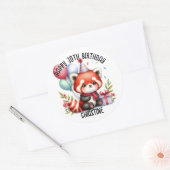 Schattigee rode panda verjaardagsfeestje gunsten ronde sticker (Envelop)