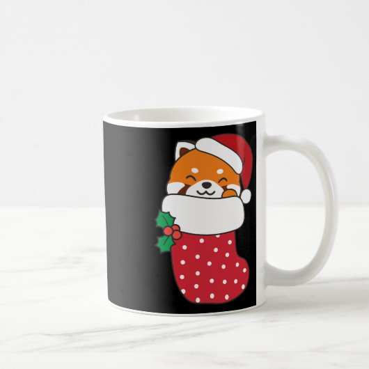 Schattigee rode panda's in kerstkousen voor Kerstm Koffiemok (Rechts)
