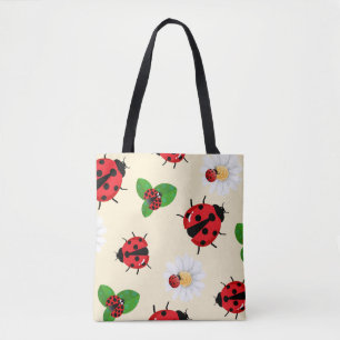 Schattigee rode polka dot Ladybug Daisy bloemenzom Draagtas