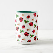 Schattigee rode polka dot Ladybug Daisy bloemenzom Mok (Midden)