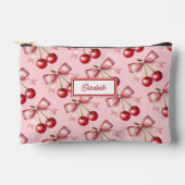Schattigee rode roze strik Cherry gepersonaliseerd Etui (Voorkant)