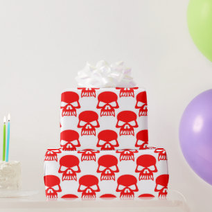 Schattigee Rode Schedels Halloween Gift Cadeaupapier