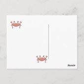 Schattigee Rode Strand Krab Cartoon Karakterontwer Briefkaart (Achterkant)