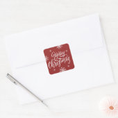Schattigee rode vrolijke kerst vierkante sticker (Envelop)