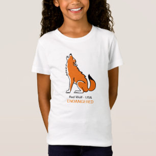 Schattigee Rode WOLF - Bedreigde dieren - T-shirt