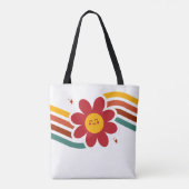 Schattigee Rode Zonnebloem Bloemen Tas (Achterkant)