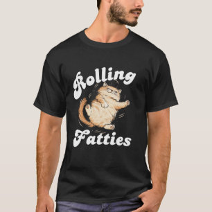 Schattigee Rolling Fatties Cat Funny Fat Kitten Vo T-shirt
