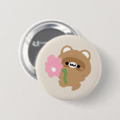 Schattigee romantische bever ronde button 5,7 cm (Voorkant /achterkant)