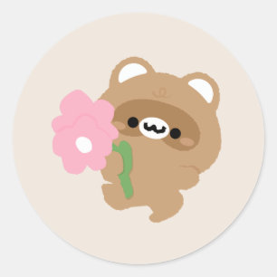 Schattigee romantische bever ronde sticker