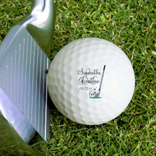 Schattigee romantische huwelijkspaar namen golfballen