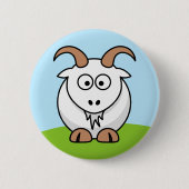 Schattigee ronde Cartoon Saanen Goat Ronde Button 5,7 Cm (Voorkant)