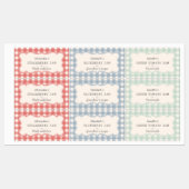 Schattigee  Rood Blauw Groene Gingham Jar Labels (Vel)