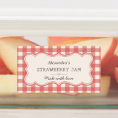 Schattigee  Rood Blauw Groene Gingham Jar Labels (Aangebracht)