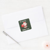 Schattigee rood groene kerst van Santa sticker (Envelop)