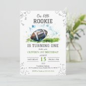 Schattigee Rookie Football 1e Verjaardag Uitnodigi Kaart (Staand voorkant)