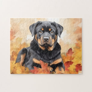 Schattigee Rottweiler Dog/Autumn/Herfst Legpuzzel