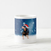 Schattigee Rottweiler Dog Christmas Santa Hat Snee Koffiemok (Center)