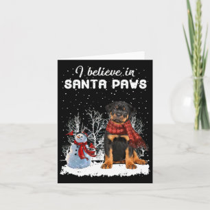Schattigee Rottweiler Dog Christmas Snowman Christ Kaart