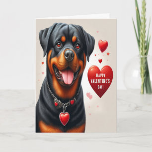 Schattigee Rottweiler Dog Happy Valentijnsdag Feestdagen Kaart