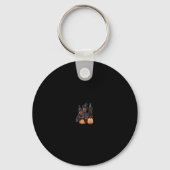 Schattigee Rottweiler Dogs Happy Halloween Pumpkin Sleutelhanger (Voorkant)