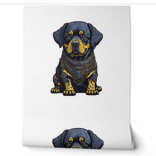 Schattigee Rottweiler in pantser Behang
