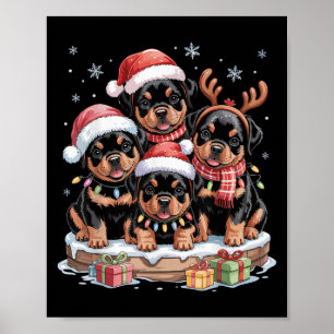 Schattigee Rottweiler Kerst Puppies Hondenliefhebb Poster