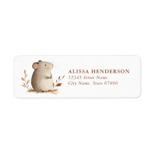 Schattigee Round Mouse Retour-adreslabels Etiket