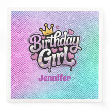 Schattigee Royal Birthday Girl Party Papier servet