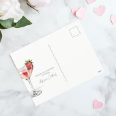 Schattigee Roze Aardbei Martini Galentine's Day Feestdagenkaart