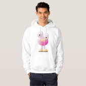 Schattigee roze alien met grote ogen hoodie (Voorkant volledig)